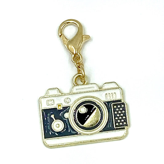 Camera Charm | Enamel Photographer Planner Clip | Photography Stitch Marker