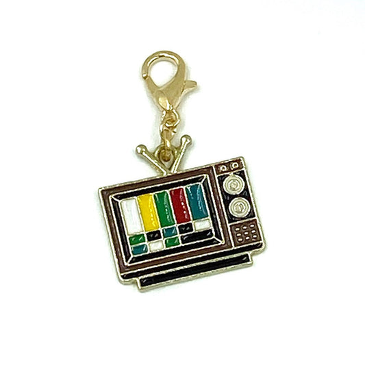 Television Charm | TV Planner Clip | Retro Stitch Marker | Boob Tube Progress Keeper