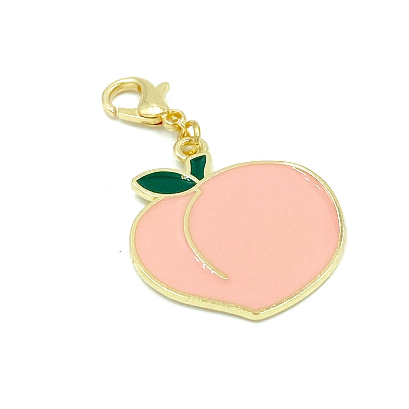 Enamel Peach Charm | Fruit Planner Clip | Peachy Stitch Marker