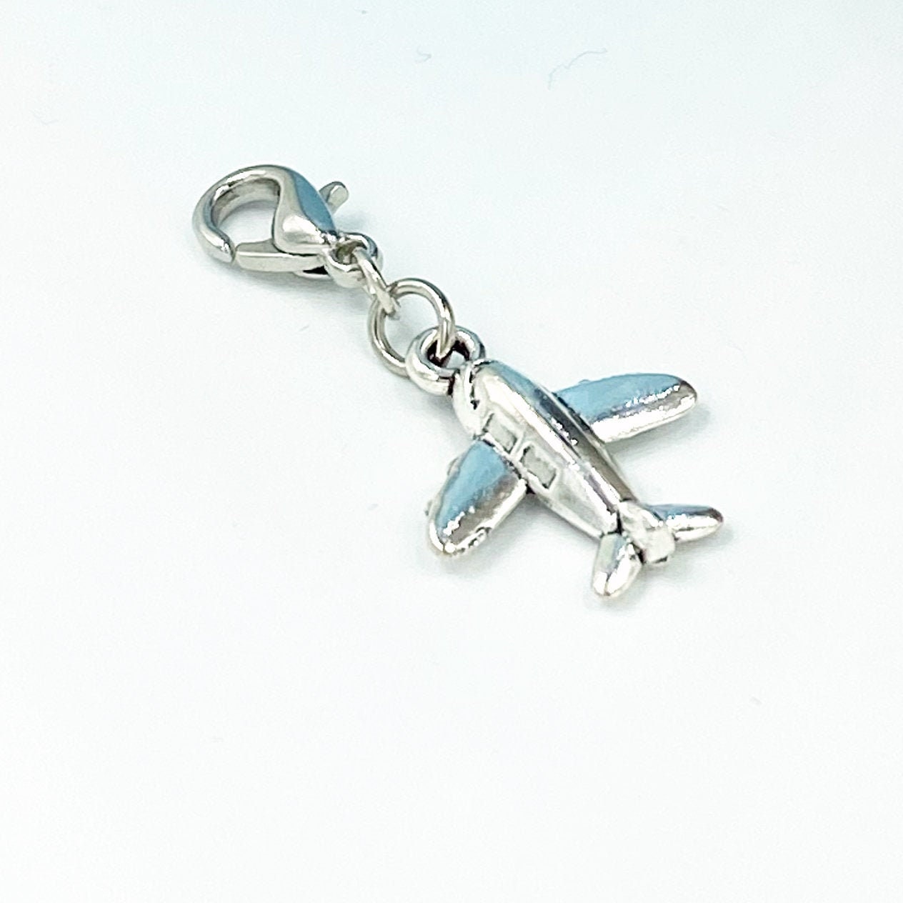 Tiny Airplane Charm | Travel Bookmark | Plane Stitch Marker