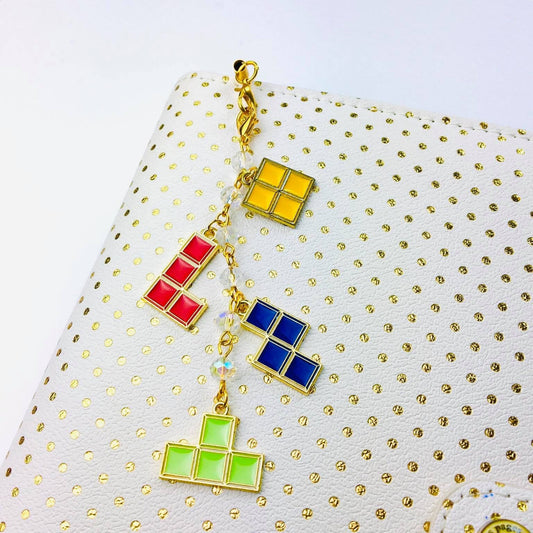 Falling Blocks Charm Chain | Video Game Charm | Videogame Charm