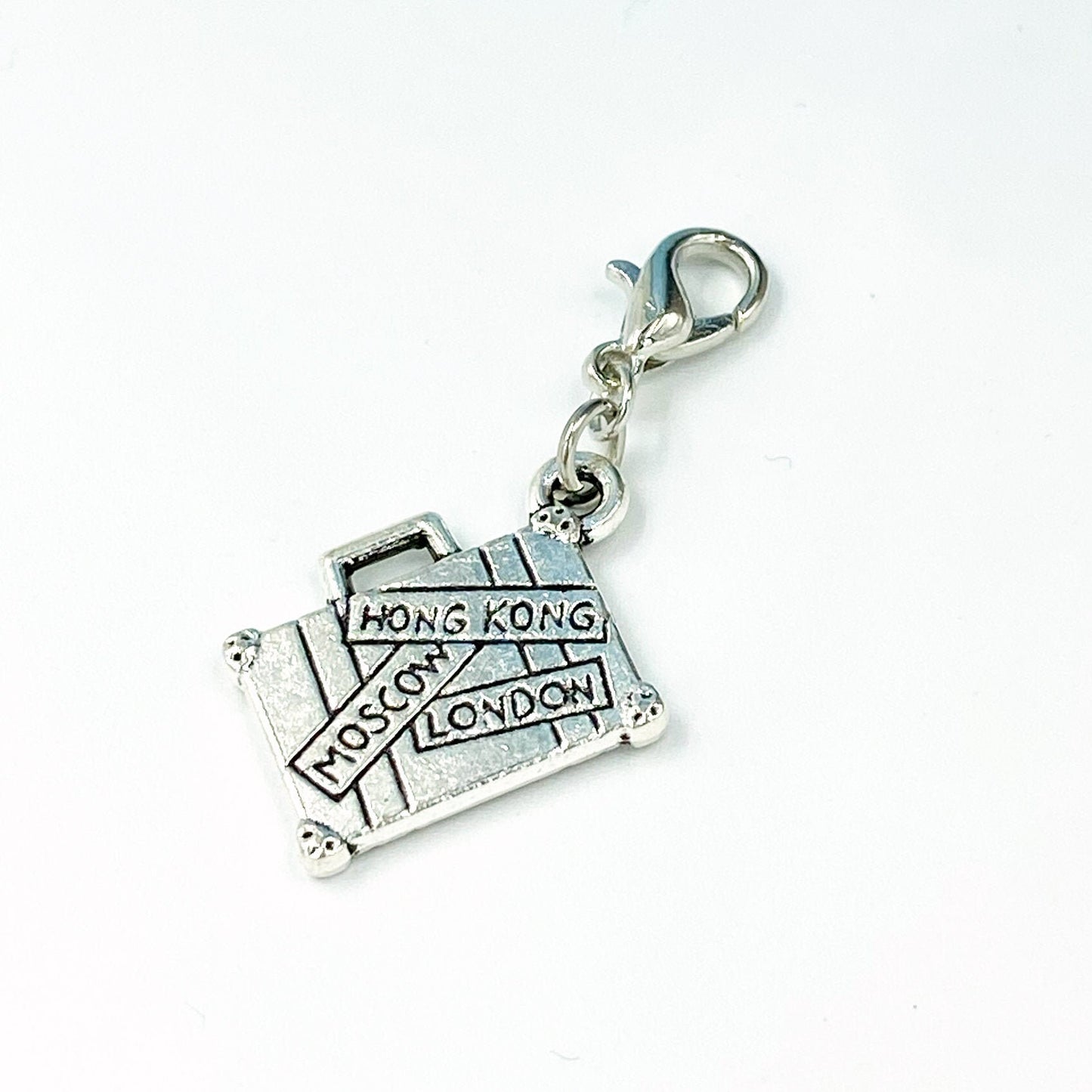 Two-Sided Suitcase Charm | Travel Bookmark | Road Trip Stitch Marker