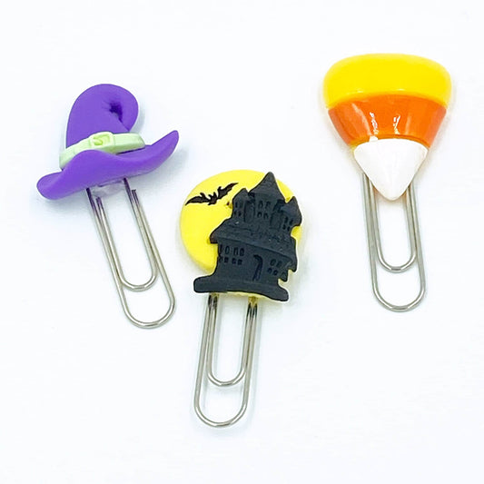 Halloween Clips | Candy Corn Clips | Haunted House Clips | Witch's Hat Clip