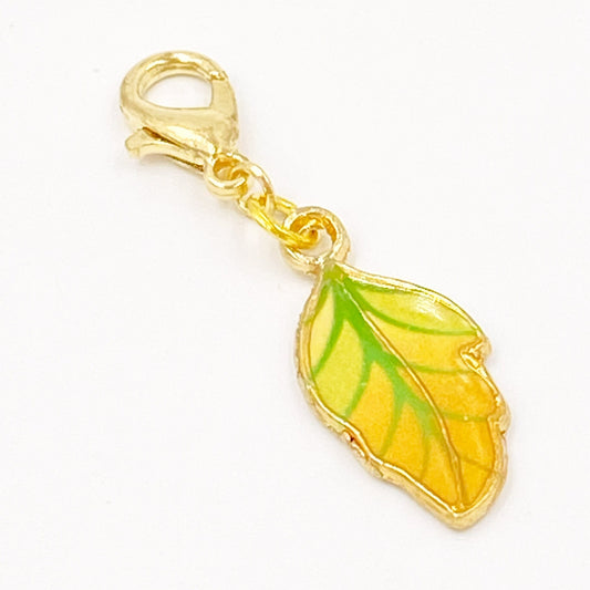 Multi Tone Enamel Leaf Charm | Autumn Leaf Stitch Marker| Fall Leaves Bookmark | Stitch Counter | Progress Keeper