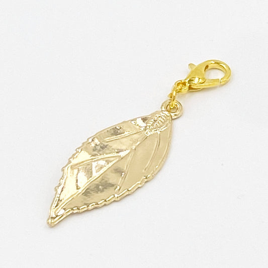 Long Gold Leaf Planner Charm | Leaf Bookmark | Leaves Clips | Autumn Charm