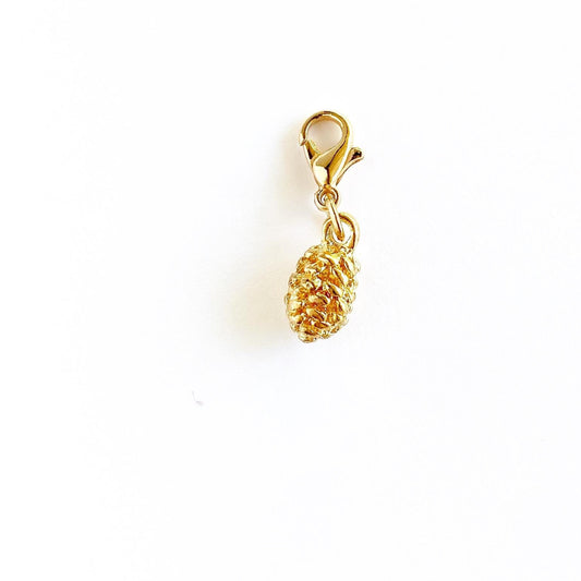 Tiny 3D Pine Cone Charms | Pinecone Clip | Autumn Leaf Stitch Marker