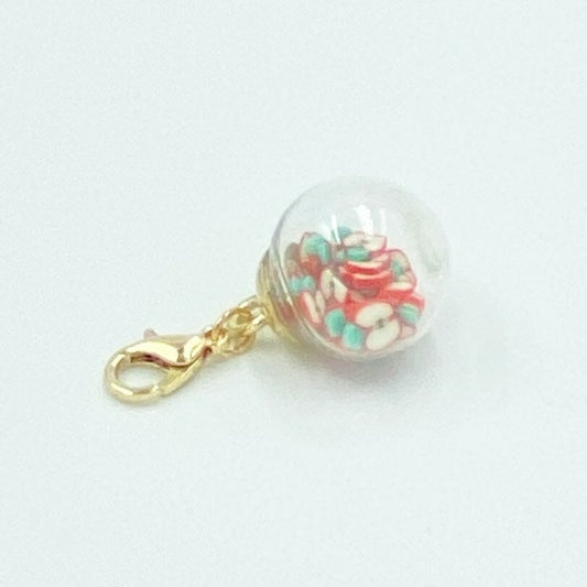 Apple-Filled Sphere Charm | Autumn Charm | Orchard Charm | Stitch Marker | Progress Keeper | Counter