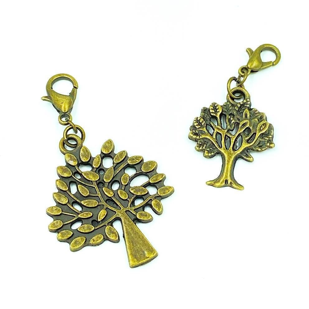 Bronze Apple Tree Charms | Apple Picking Bookmark | Autumn Stitch Marker