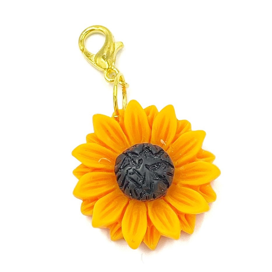 Resin Sunflower Charm | Sunflower Bookmark | Autumn Clip | Sunflower Planner Charm