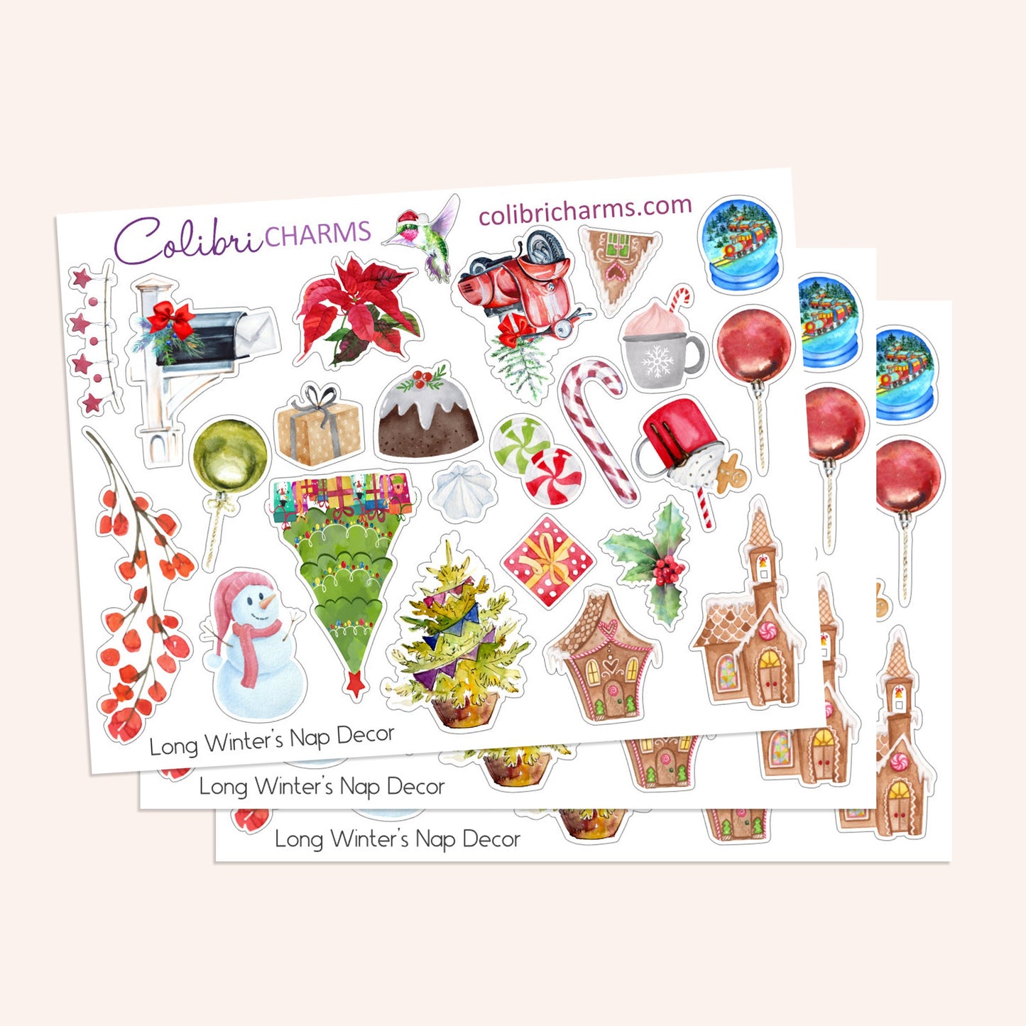 Christmas Planner Stickers | Long Winter’s Nap Stickers | Holiday Stickers | Seasonal Planner Stickersr