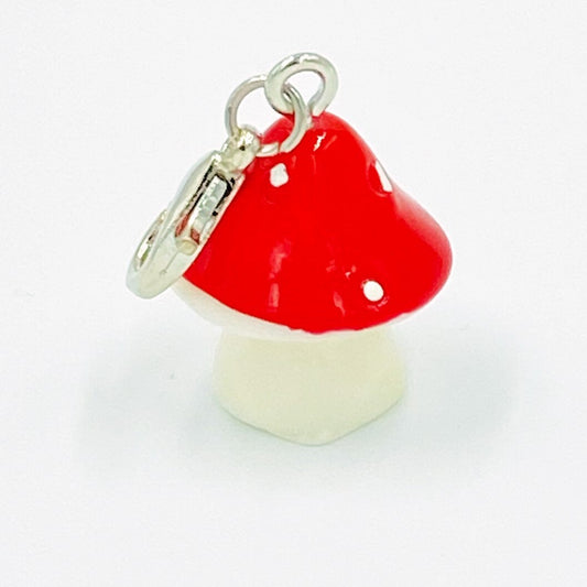 Red Mushroom Resin Charm | Fungus Stitch Marker | Autumn Bookmark