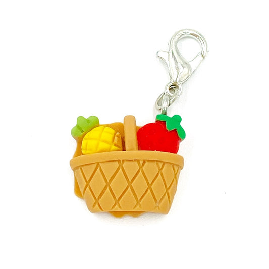 Market Basket Resin Charm | Shopping Stitch Marker | Autumn Bookmark