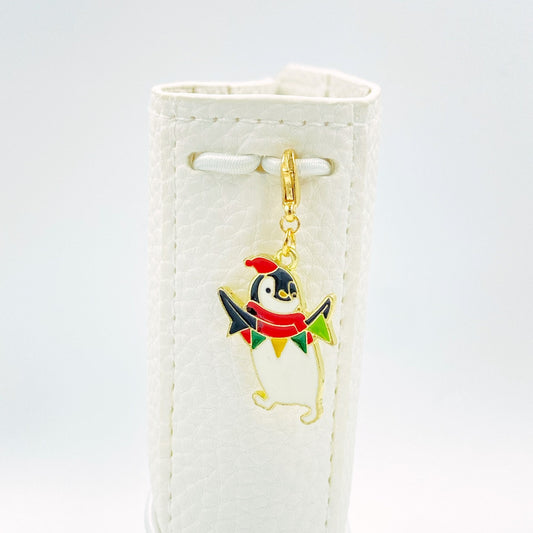 Penguin Banner Charm | Holiday Planner Clip | Christmas Stitch Marker | Winter Bookmark