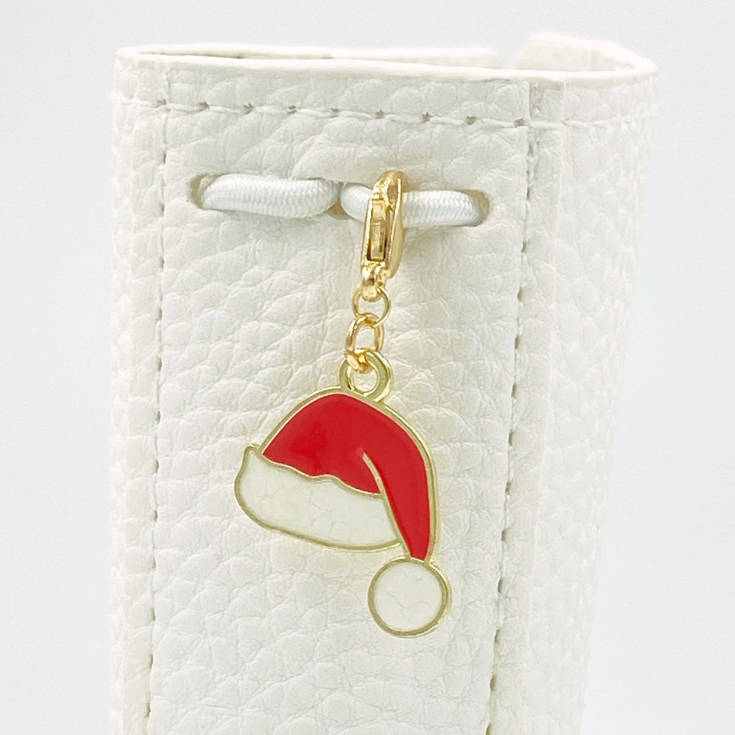 Flat Santa Hat Charm | Holiday Planner Clip | Christmas Stitch Marker | Winter Bookmark