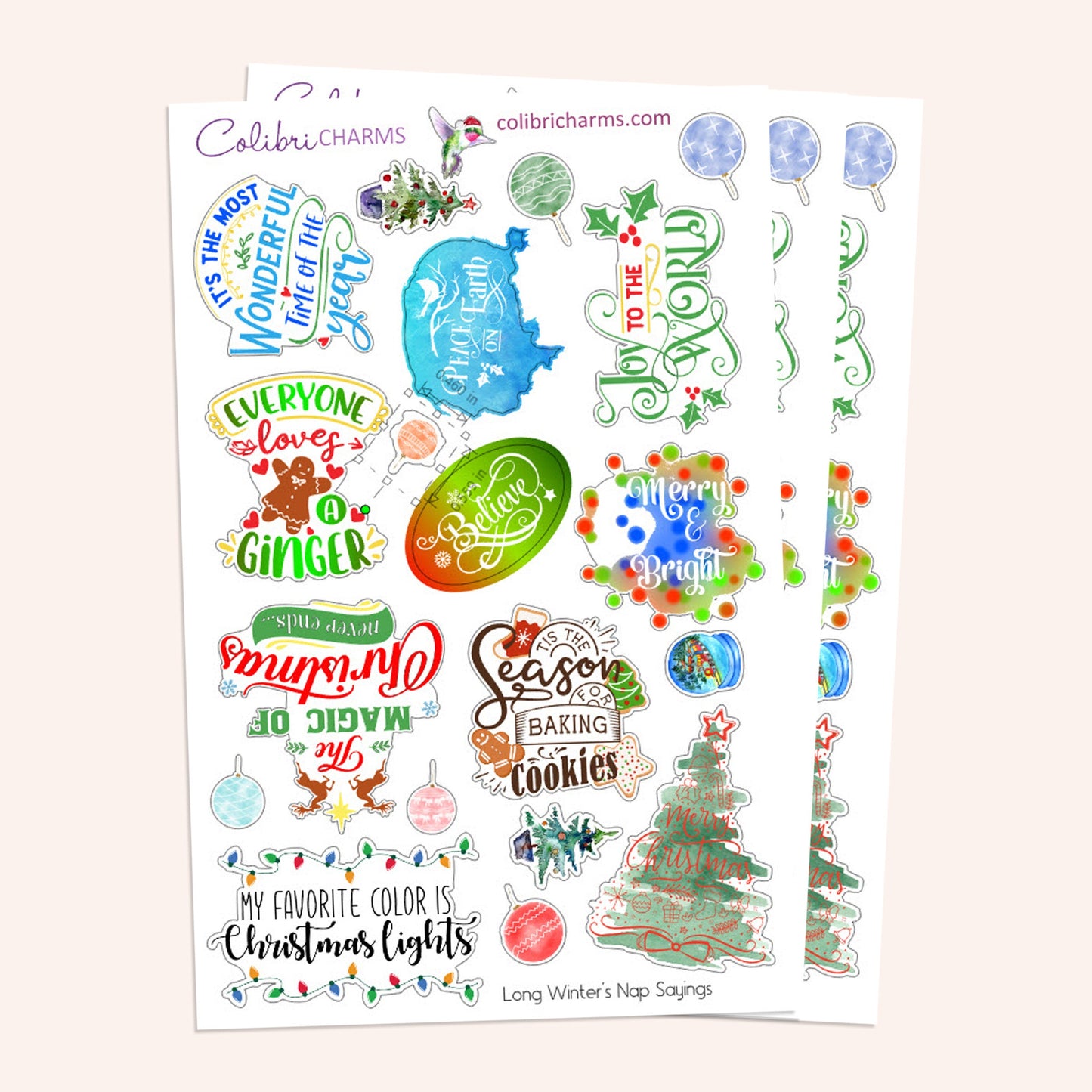 Christmas Planner Stickers | Long Winter’s Nap Stickers | Holiday Stickers | Seasonal Planner Stickersr