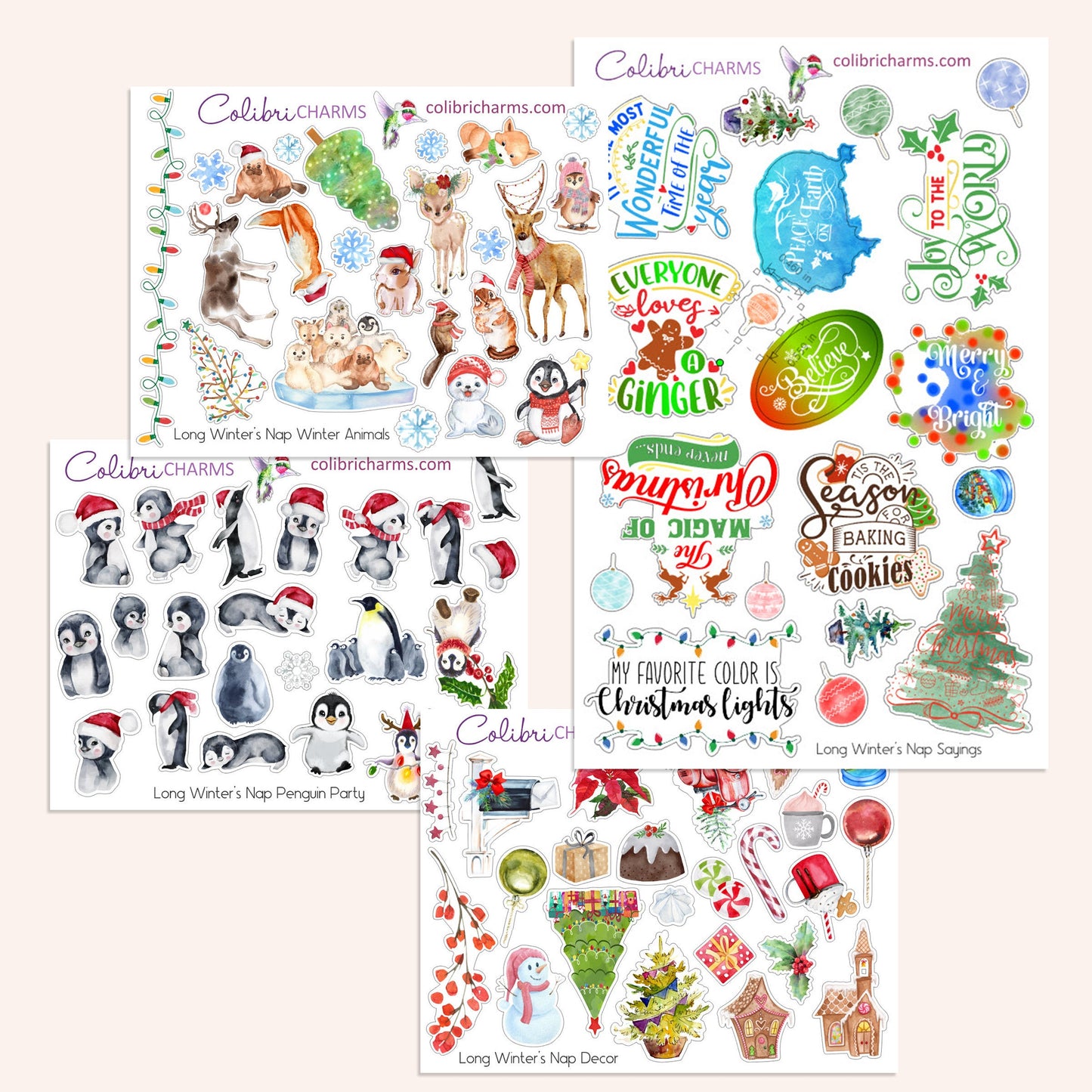 Christmas Planner Stickers | Long Winter’s Nap Stickers | Holiday Stickers | Seasonal Planner Stickersr