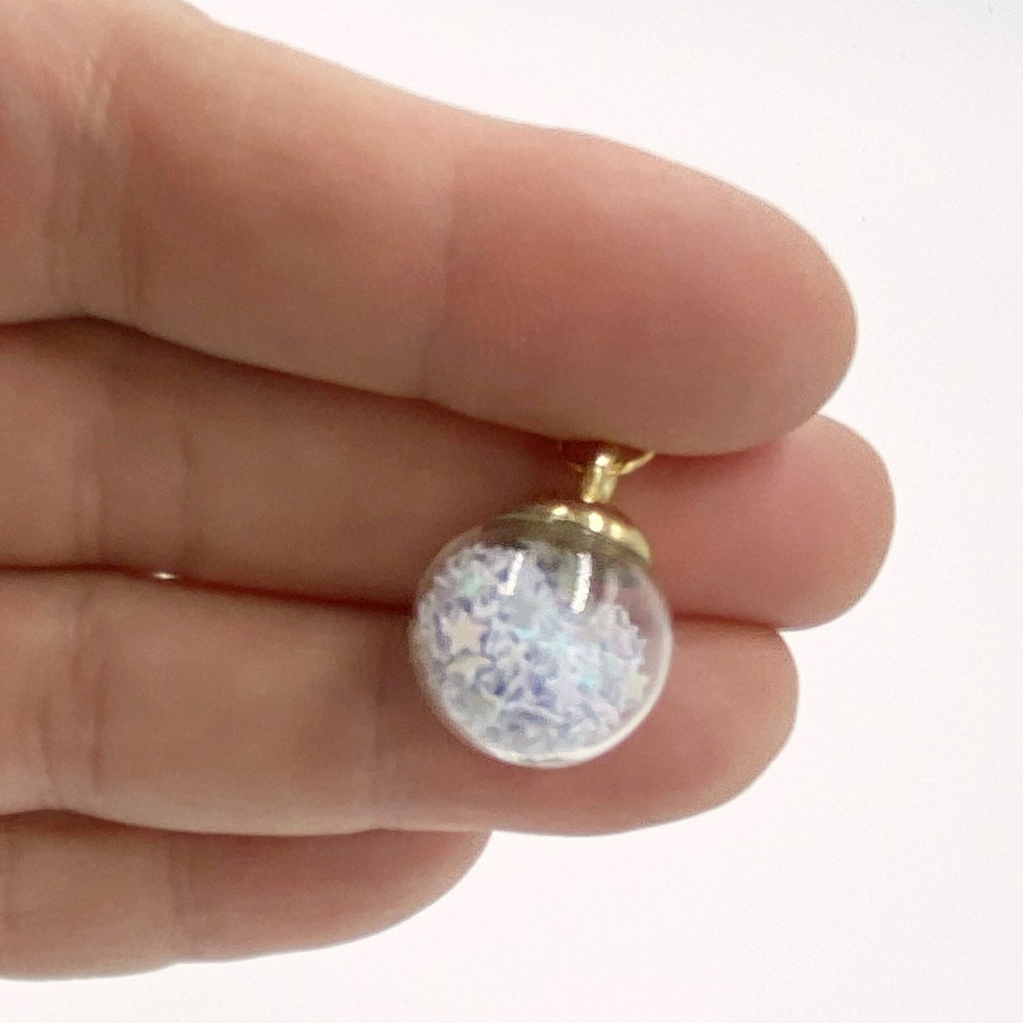 White Stars Planner Charm | Star-Filled Sphere Stitch Marker | Fourth of July Planner Clip