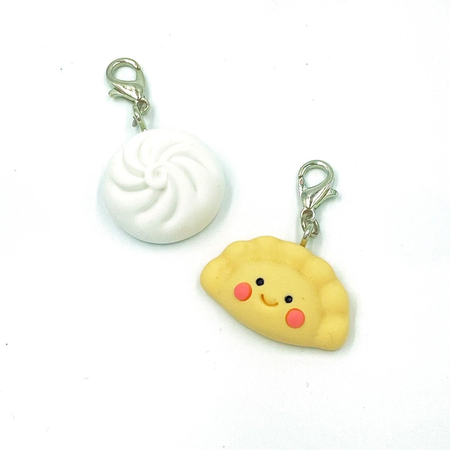 Resin Chinese Dumpling and Bun Charms | Kawaii Planner Clip | Baozi Stitch Marker | Progress Keeper | Counter