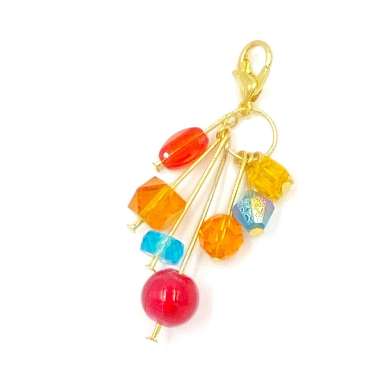 Playing Koi Beaded Planner Charm | Bead Dangle | Colorful Bead Cluster