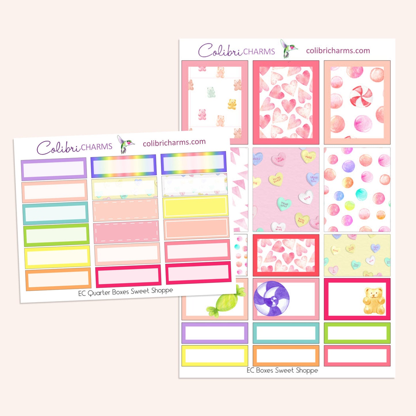 Sweet Shoppe Box Planner Stickers | Valentine Stickers | Candy Shop Stickers | Happy Planner Stickers | Seasonal Planner Stickers