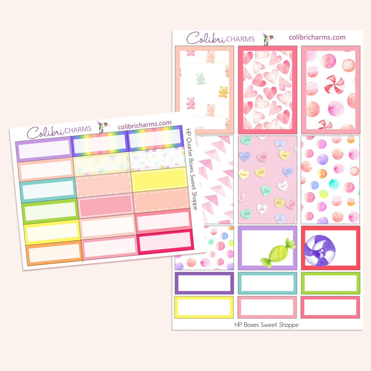 Sweet Shoppe Box Planner Stickers | Valentine Stickers | Candy Shop Stickers | Happy Planner Stickers | Seasonal Planner Stickers