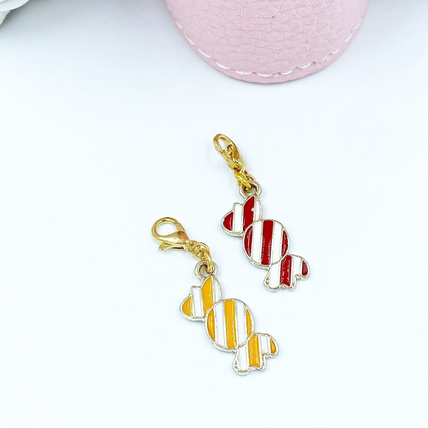 Enamel Candy Charm | Valentine Bookmark | Hard Candy Stitch Marker | Progress Keeper