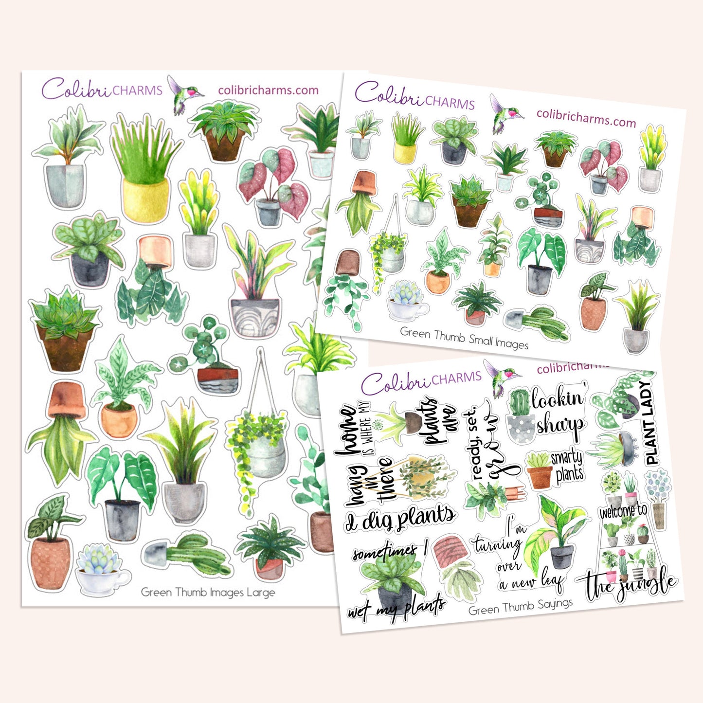 Green Thumb Planner Stickers | Plant Lovers’ Stickers | Plant Fan Stickers | Houseplant Stickers | Seasonal Planner Stickers