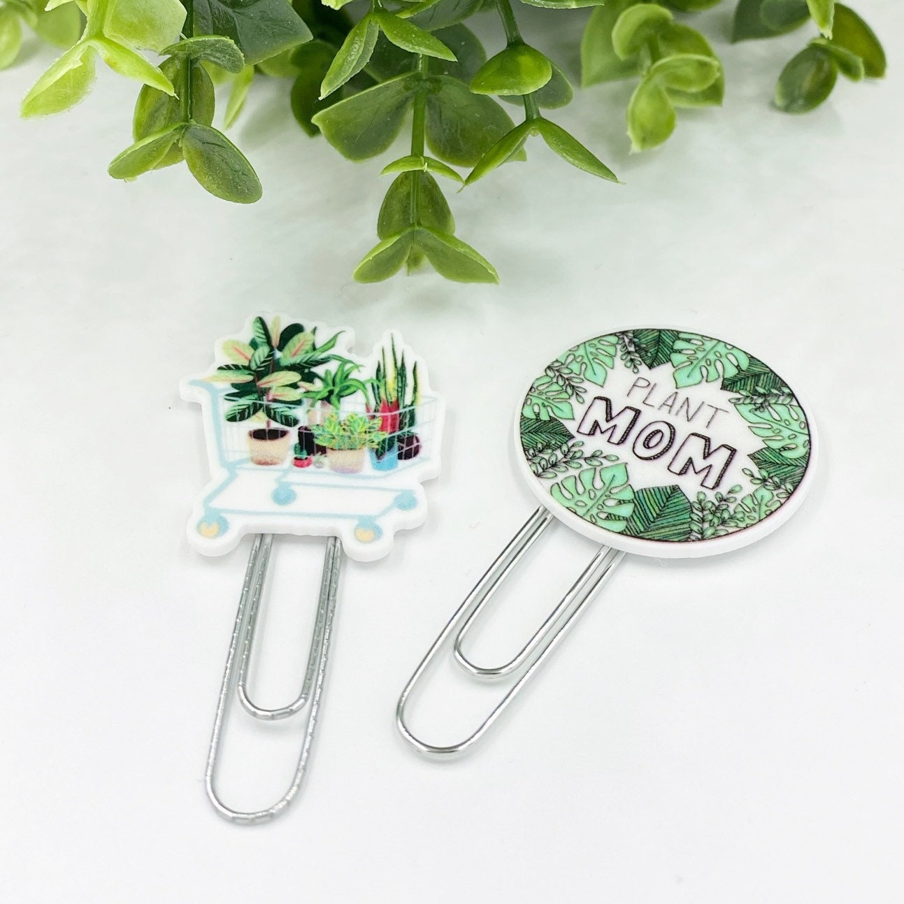 Plant Planner Clips | Plant Fan Paper Clips |  Plant Lover Bookmarks | Houseplant Paper Clip