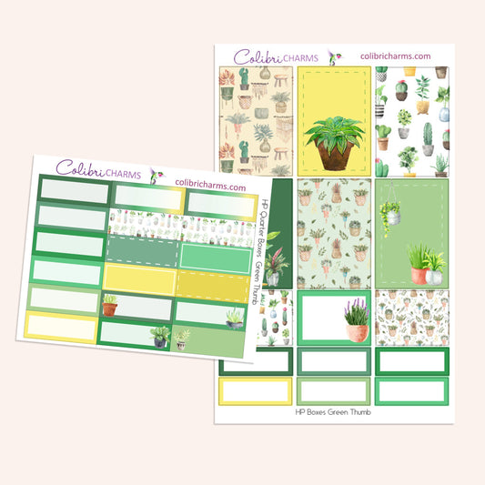 Green Thumb Box Planner Stickers | Plant Lovers' Stickers | Classic Happy Planner Stickers | Seasonal Planner Stickers | EC Stickers