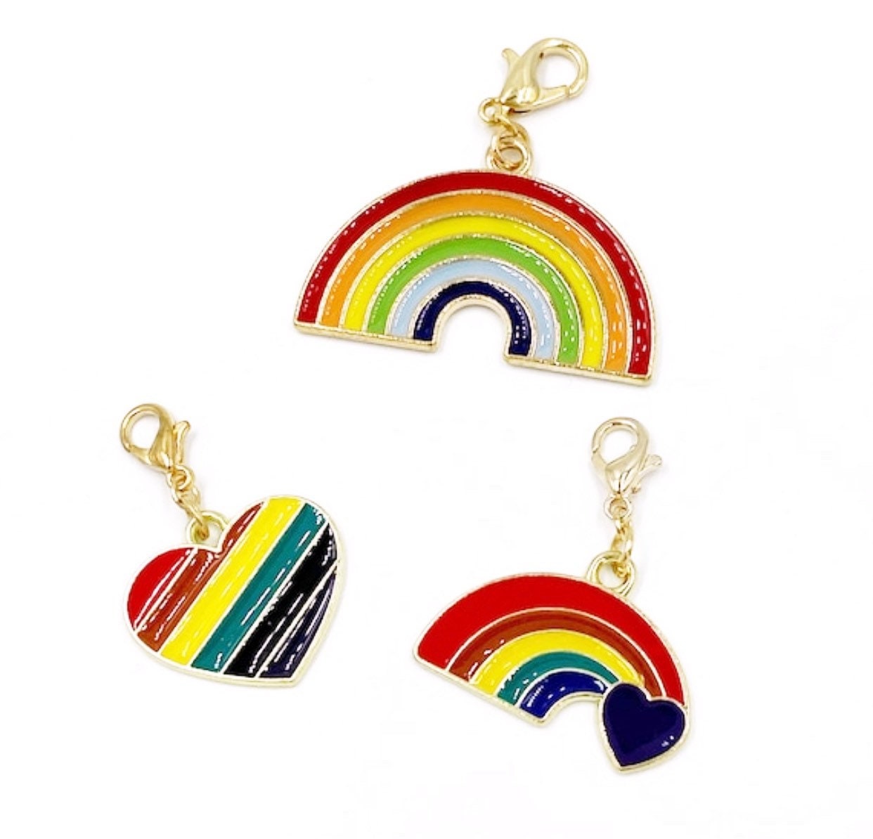 Enamel Rainbow Charms | Colorful Bookmark | Rainbow Stitch Counter | Progress Keeper