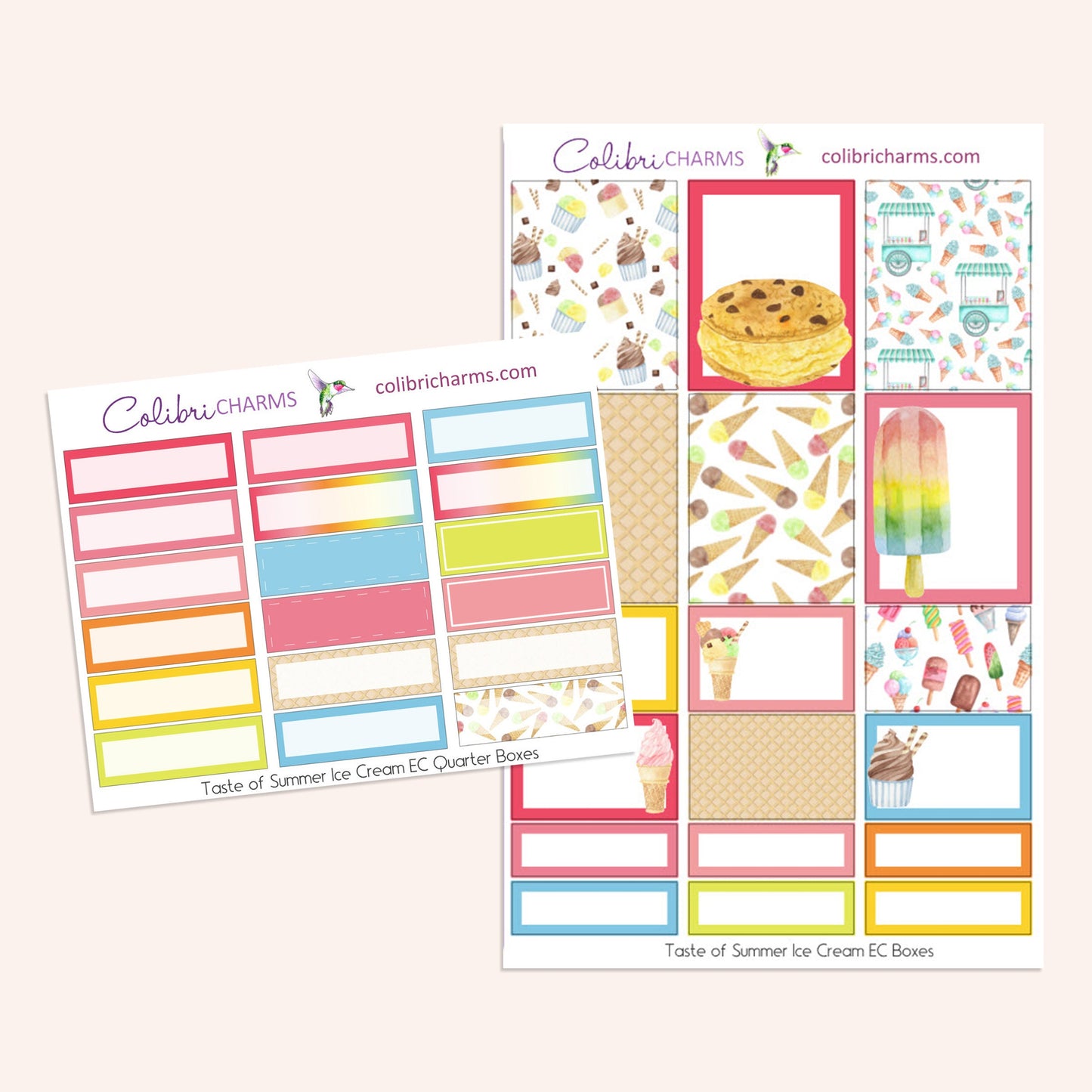 Taste of Summer Ice Cream Box Planner Stickers | Treat Stickers | Summertime Stickers | Happy Planner Stickers | Seasonal Planner