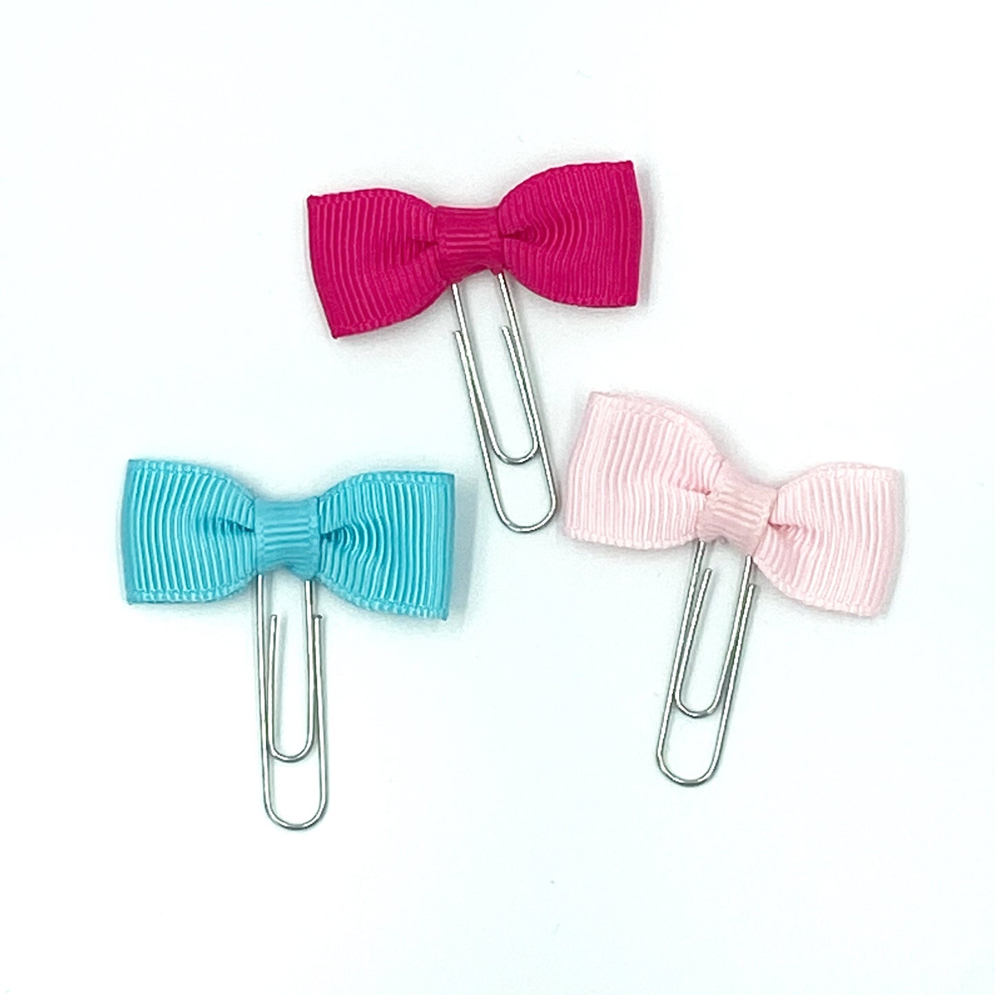 Small Grosgrain Planner Clips | Colorful Ribbon Clips | Planner Bow Clips