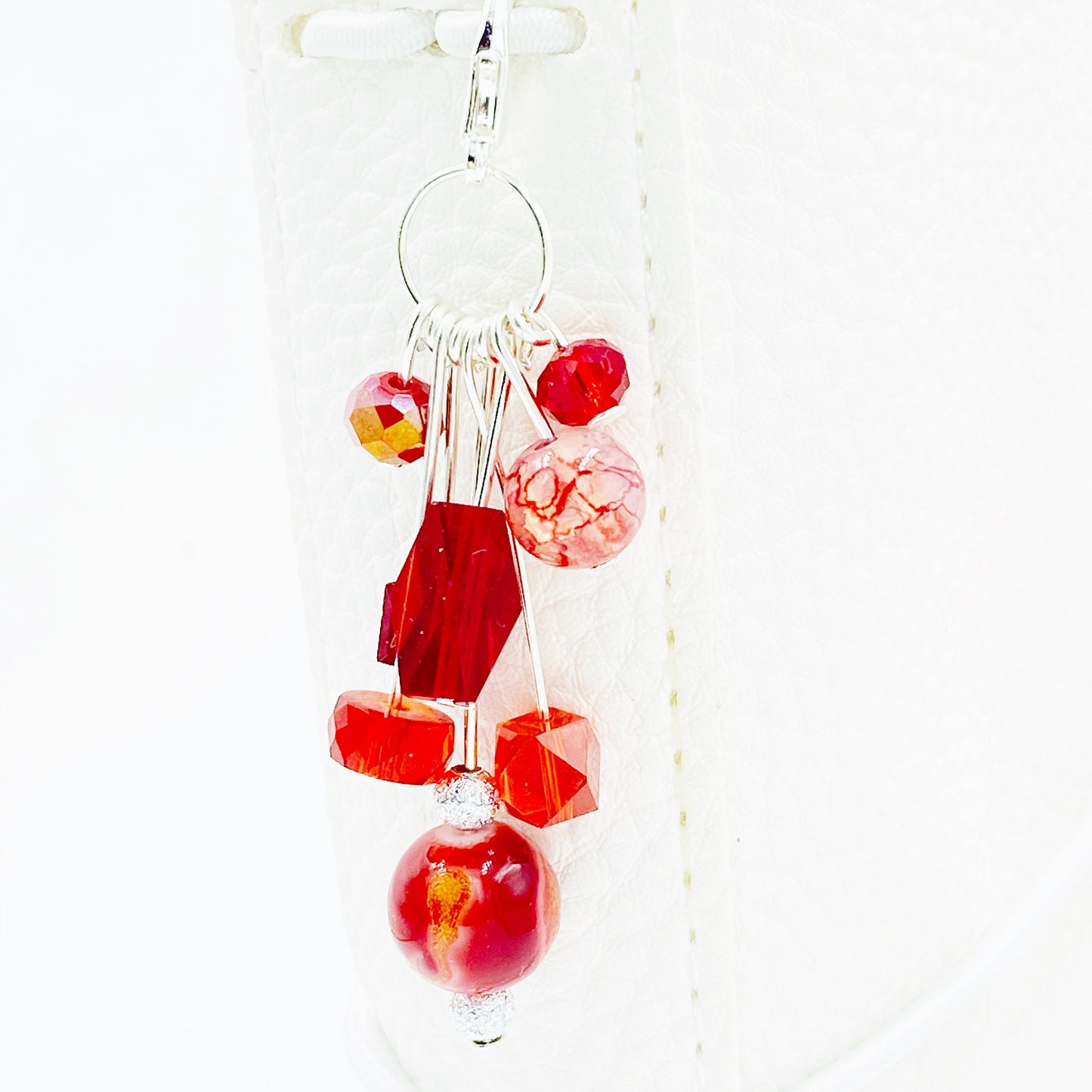 Red Beaded Planner Charm | Picnic Bead Dangle | Taste of Summer Beaded Planner Cluster