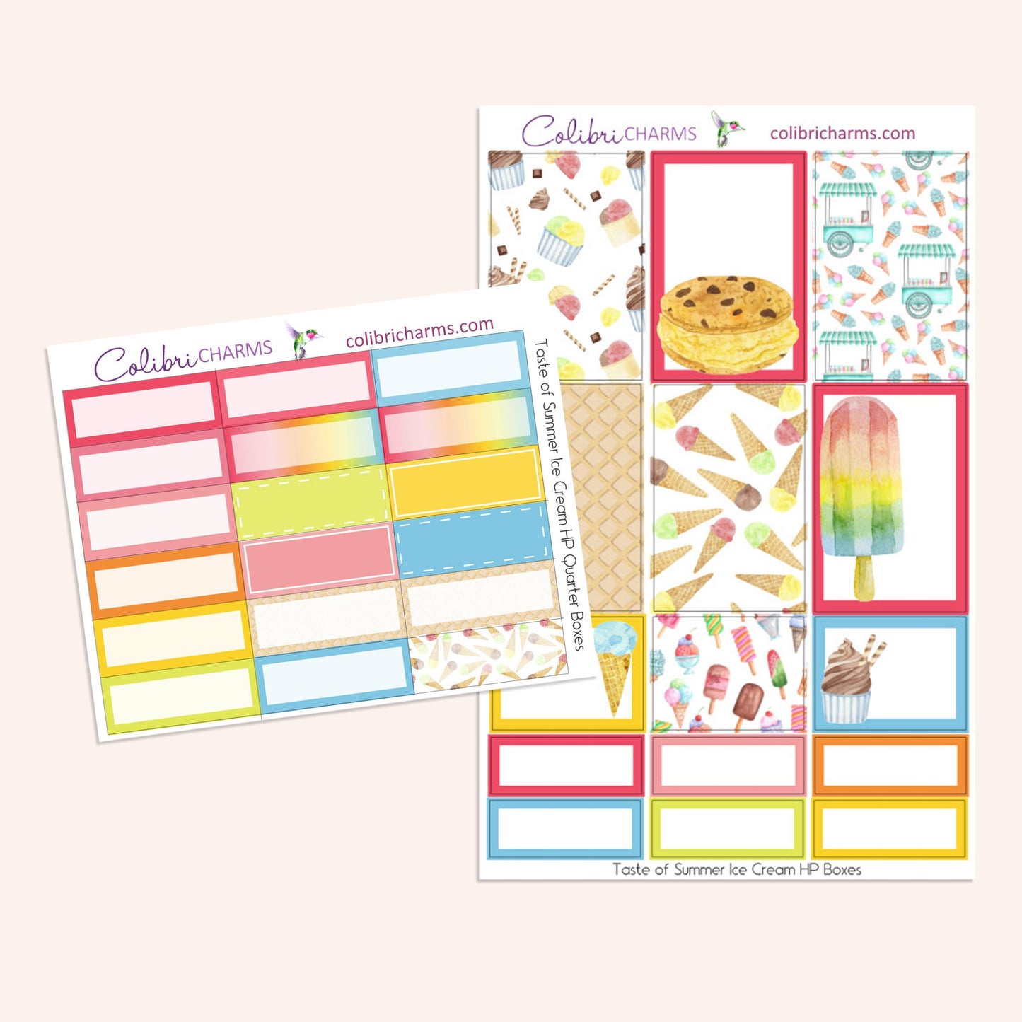 Taste of Summer Ice Cream Box Planner Stickers | Treat Stickers | Summertime Stickers | Happy Planner Stickers | Seasonal Planner