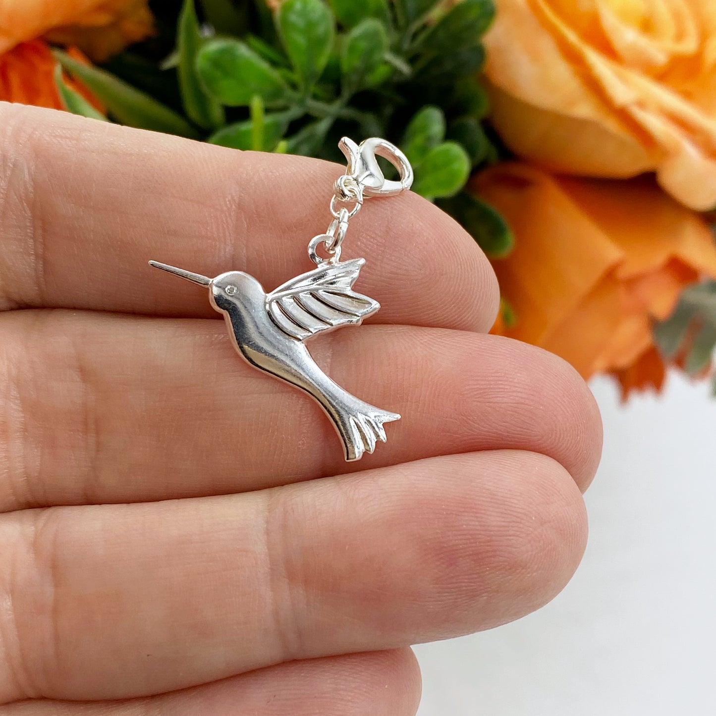 Delicate Silver Hummingbird Planner Charm | Stamped Metal Bird Clip | Stitch Marker | Bookmark | Progress Keeper | Counter